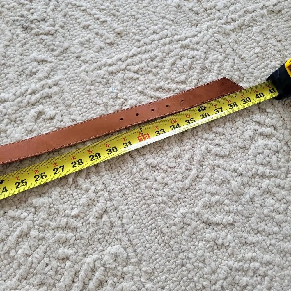 Assymetrical Statement Belt Brown Leather Sz M - Picture 5 of 9